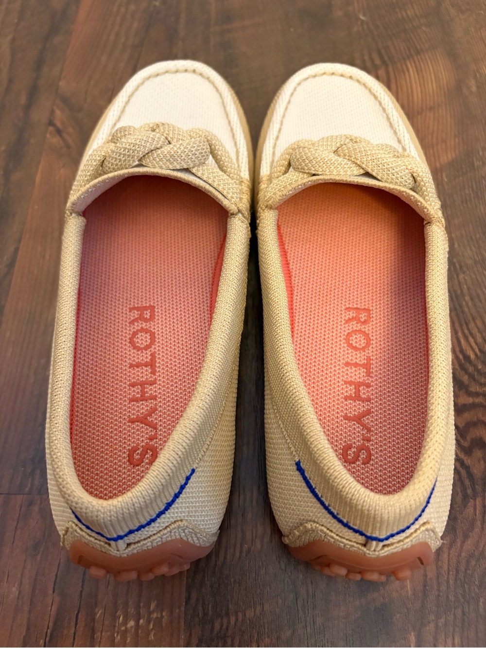 Rothy’s The Driver Loafers Women’s 7.5 Oatmeal Beige Braided Driving Shoes - Picture 2 of 11